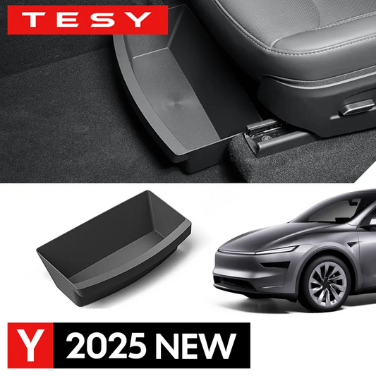 Under Seat TPE Storage Drawer for Tesla Model Y (2025 Juniper Launch) – Front Seat Hidden Organizer