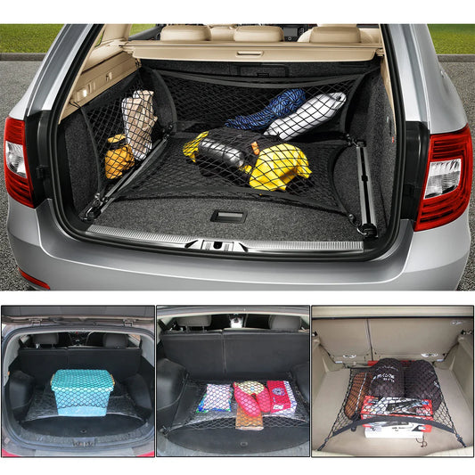 Car Trunk Mesh Net – 100×70 cm Cargo Luggage Organizer