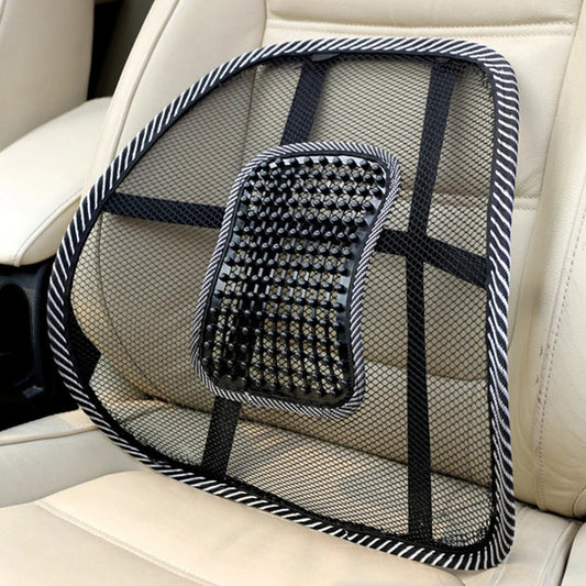 Car Seat Back Cushion – Mesh Lumbar Support Massage Pad for Car, Home & Office Chairs