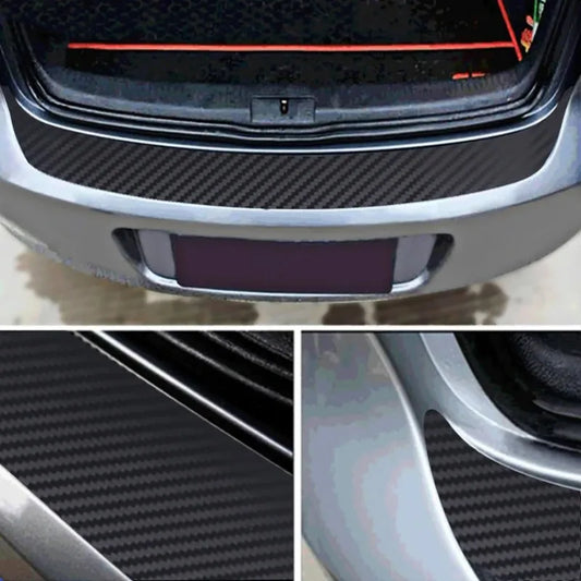 Universal Rear Trunk Guard Plate Sticker – 3D Carbon Fiber Bumper Protection