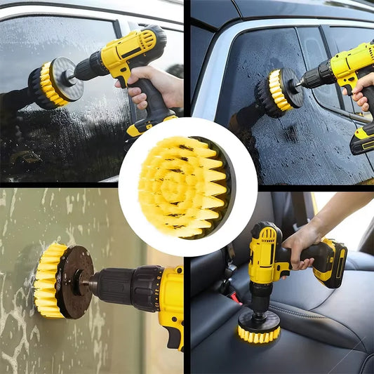 7PCS Electric Drill Brush Accessory Set – Power Scrubber Kit for Tires, Wheels & Car Detailing