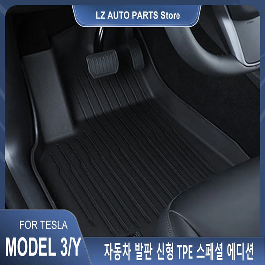 Car Floor Mats for Tesla Model 3/Y (2019–2025) – All-Weather Waterproof Non-Slip TPE Mats