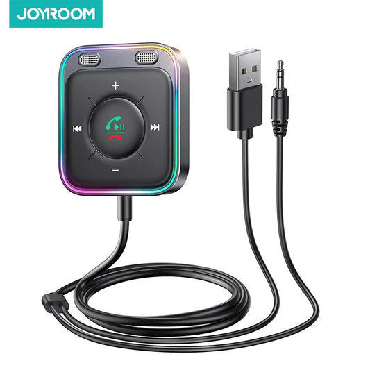 Joyroom Bluetooth 5.3 Wireless Receiver – Car Adapter with Dual Mics & ENC Noise Cancellation (3.5mm AUX)