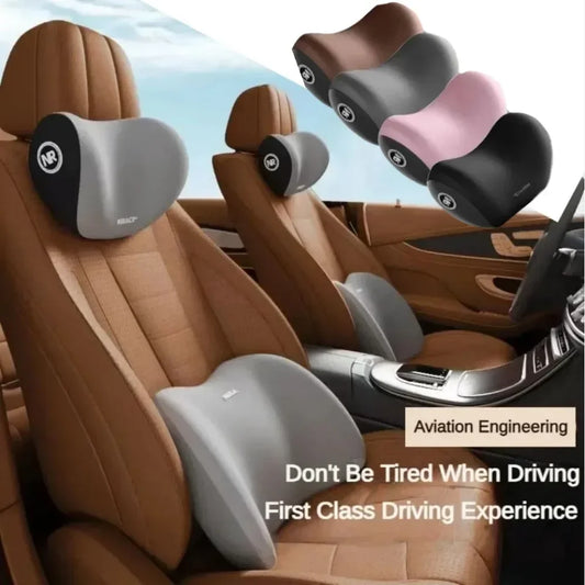 Car Headrest & Lumbar Support Cushion – Neck & Waist Support for Drivers