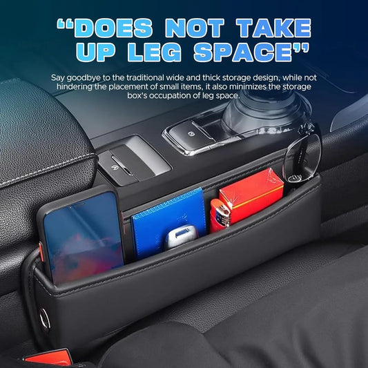 Leather Car Seat Gap Organizer – Multifunctional Vehicle Storage Box