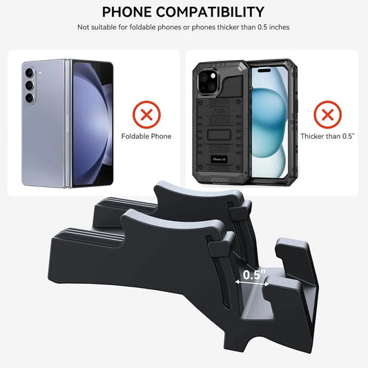 Silicone Phone Mount for Tesla Model Y (2020–2025) & Model 3 (2017–2025) – Vent Hook & Sunglass Holder