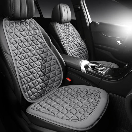 Breathable Fabric Car Seat Cover – 3D Triangular Concave-Convex Hip Massage Cushion with Backrest