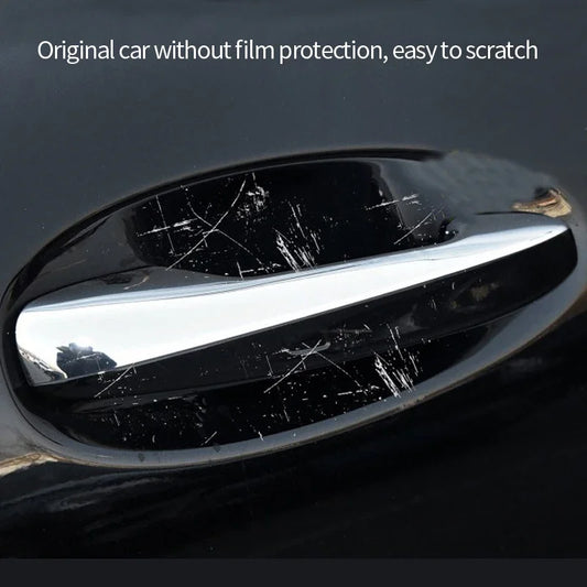 4PCS Universal Car Door Handle Bowl Protective Stickers – Transparent Scratch Guards