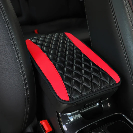 Car Armrest Cover Mat – Universal PU Leather Ethnic Style Print Waterproof Non-Slip Storage Box Pad Auto Styling Interior Accessory
