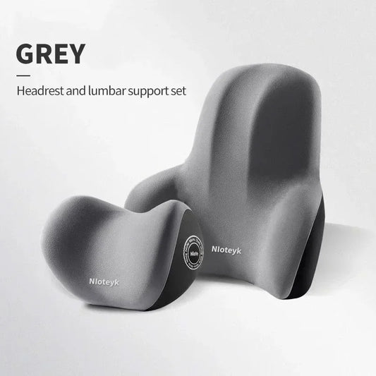 Car Memory Foam Neck Pillow & Lumbar Backrest Cushion – Protective Car Headrest Cushion