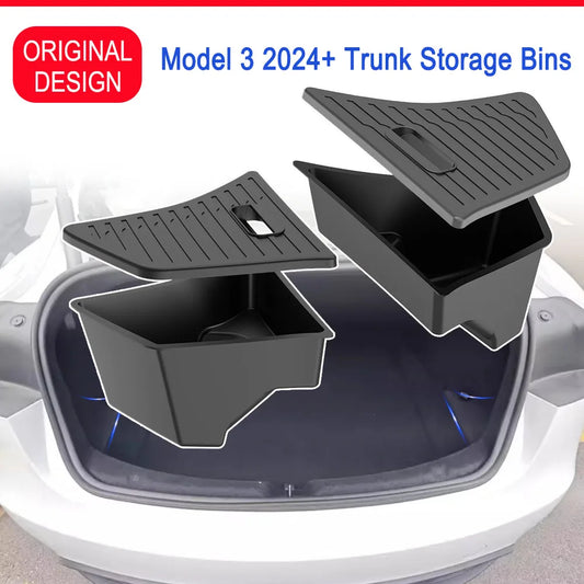For Tesla Model 3 2024 2025 Trunk Storage Bins Model 3 Highland  Organizer Waterproof Rear Trunk Side Storage Box Accessories