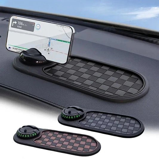 2-in-1 Dashboard Anti-Slip Mat with Phone Mount – 360° Rotating Car Phone Holder