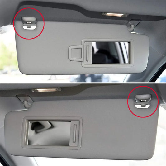 2PCS Car Sun Visor Clip – Gray Interior Hanger Hook Bracket for Audi A1 A3 S3 A4 S4 Allroad A5 S5 Q3 Q5 (8U0857562A)