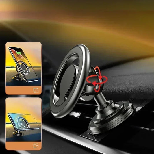 360° Rotatable Magnetic Car Phone Holder – Dashboard & Air Vent Mount