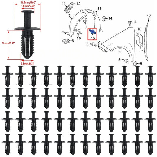 Car Fender Bumper Fastener Wheel Mudguard Trim Clips – Fixed Clamp Rivets for Mercedes-Benz & BMW