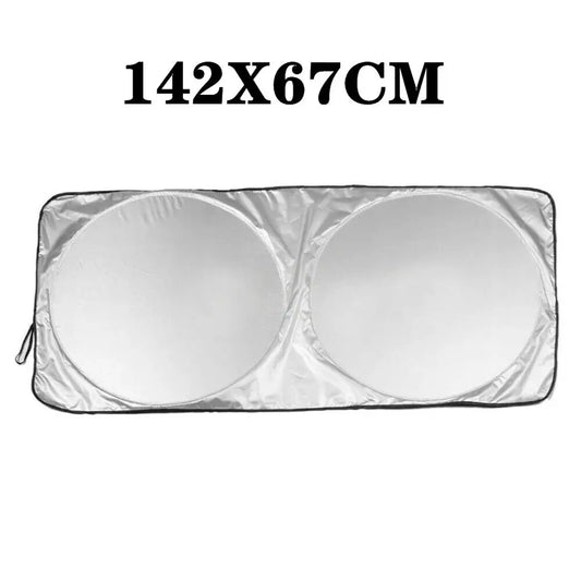 Car Windshield Sun Shade with Storage Pouch – Durable Sun Visor Heat Protection