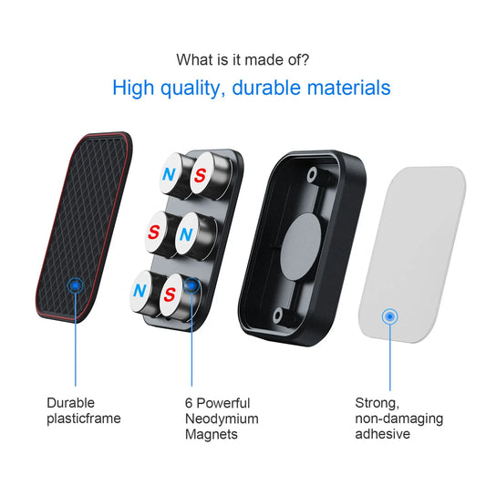 Magnetic Car Phone Mount – Universal Flat Rectangle Holder