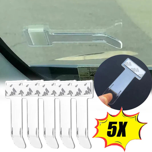 Car Window Fastener Stickers – Transparent Plastic Ticket & Business Card Holder