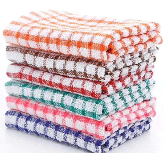 6PCS Cotton Kitchen Tea Towels – Absorbent, Lint-Free Cleaning Cloths
