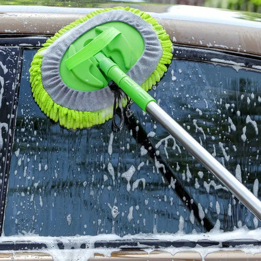 Rotating Car Wash Mop – Telescopic Cleaning Brush for Roof, Windows & Car Maintenance