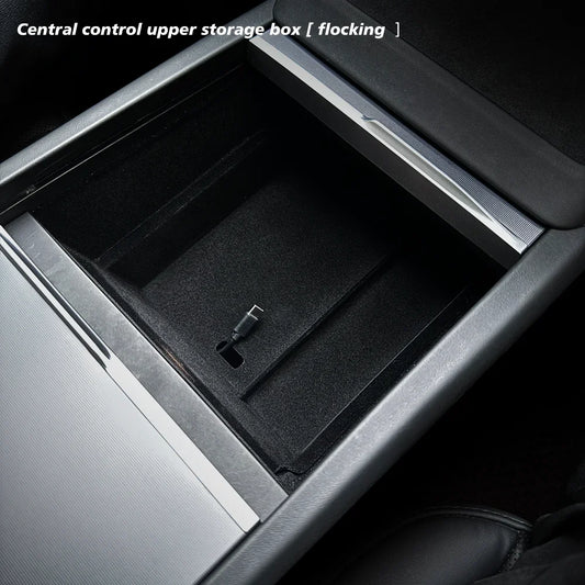 Tesla Model Y 2025 Juniper Console & Armrest Flocking Storage Box + Cup Holder + Camera Cover