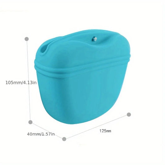 Silicone Dog Treat Bag – Portable Pet Training Waist Bag, Waterproof Snack Pouch with Magnetic Clip
