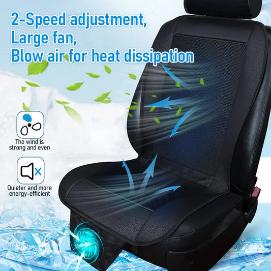 DC 12V 3D Spacer Car Summer Cooling Seat Cushion – 8-Fan Fast Ventilation & Airflow Seat Pad