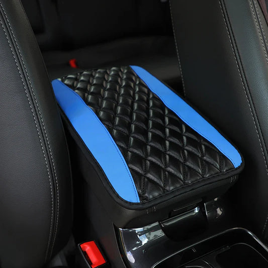 Car Armrest Cover Mat – Universal PU Leather Ethnic Style Print Waterproof Non-Slip Storage Box Pad Auto Styling Interior Accessory