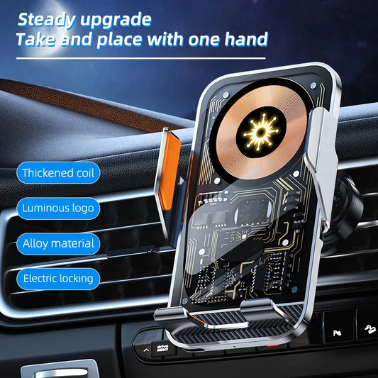 Universal Car Wireless Charging Phone Holder – Transparent Air Vent Mount