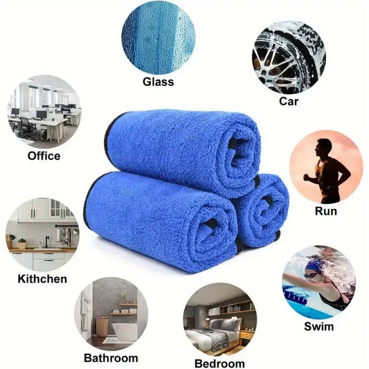 1–4PCS Microfiber Car Washing Towels – Soft, Quick-Drying Double-Layer Cloths (500GSM)