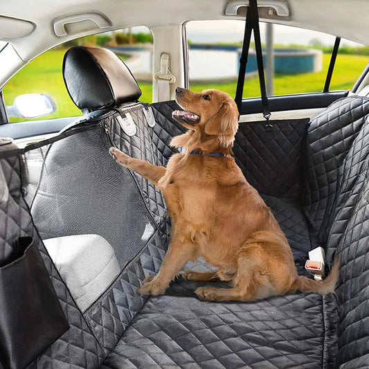 1PC Dog Seat Cover for Back Seat – Waterproof with Mesh Window, Scratch-Resistant Anti-Slip Car Hammock