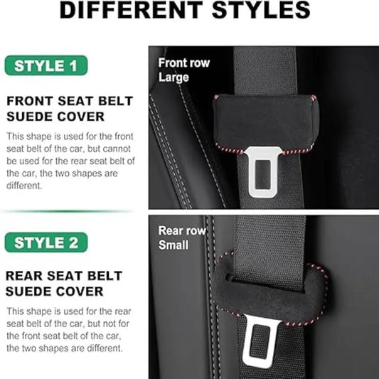 Car Seat Belt Buckle Protective Cover – Suede Shoulder Protection, Interior Decoration, Universal Car Seat Belt Cover