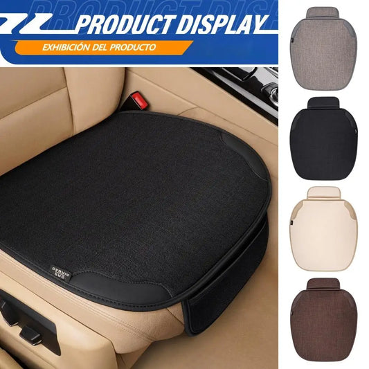 Car Breathable Flax Seat Cover – Four Seasons Universal Front Seat Protector Cushion Auto Chair Protect Covers for Cars Interior