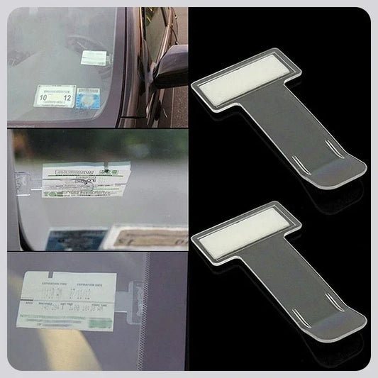Car Window Fastener Stickers – Transparent Plastic Ticket & Business Card Holder