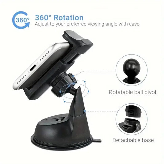 Car Phone Holder Mount – Windshield & Dashboard Suction Cup