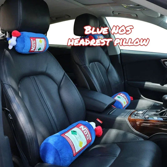 NOS Nitrous Oxide Bottle Car Neck Pillow – Plush Headrest Cushion