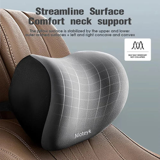 Car Neck Pillow & Lumbar Back Support – Memory Foam Protective Breathable Headrest Cushion
