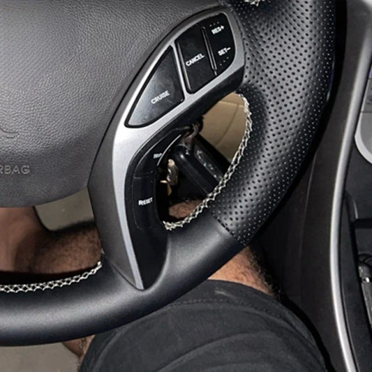 Car Steering Wheel Braid Cover – Customized Anti-Slip Black Artificial Leather