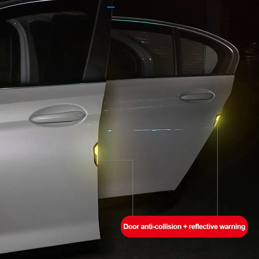 4PCS Car Door Anti-Collision Strips – Reflective Scratch-Resistant Stickers
