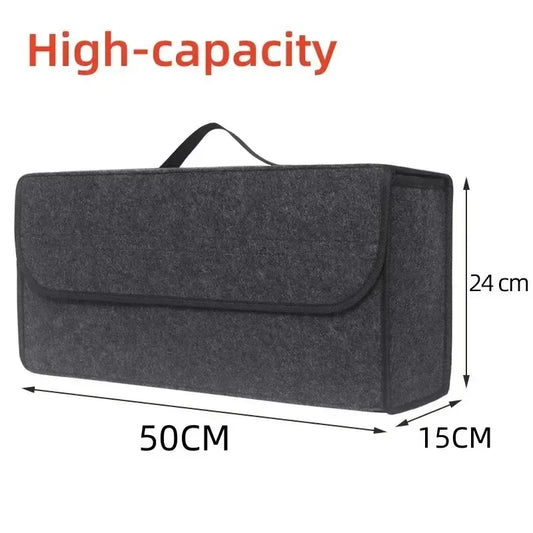 Anti-Slip Car Trunk Organizer – Large Capacity Soft Felt Storage Box