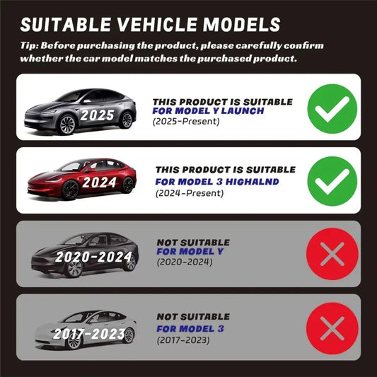 Tesla Model Y Juniper 2025 & Model 3 Highland 2024–2025 ABS Center Console Organizer Tray – Armrest Storage Box Accessories