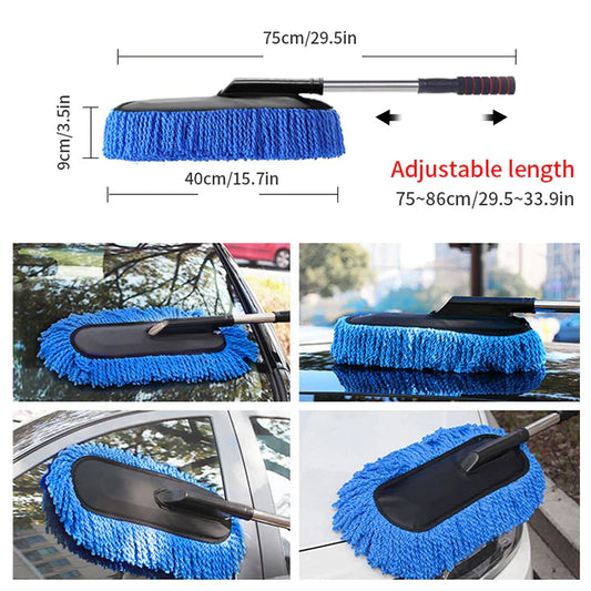 SEAMETAL Microfiber Car Washing Mop – Scalable Handle & Soft Duster Brush for Car Detailing