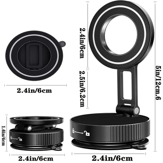 2026 Upgraded Vacuum Magnetic Car Phone Holder – 360° Ultra Suction Mount