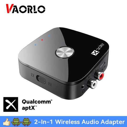 APTX Bluetooth 5.4 Audio Transmitter & Receiver – 2-in-1 Wireless Adapter with Mic & HiFi Stereo