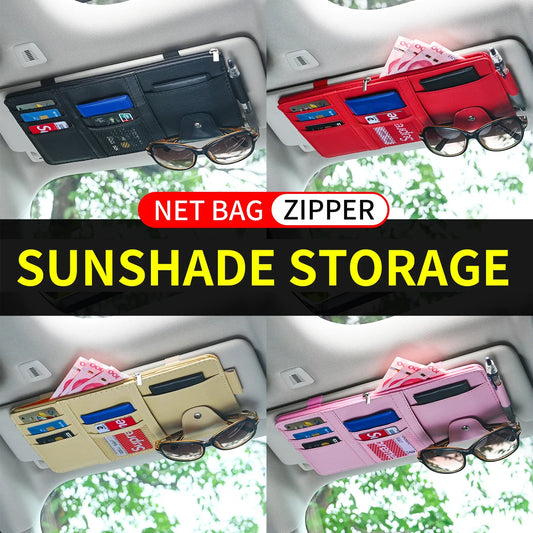 Car Sun Visor Organizer – Pen, Card, Sunglasses Clip & Storage Box