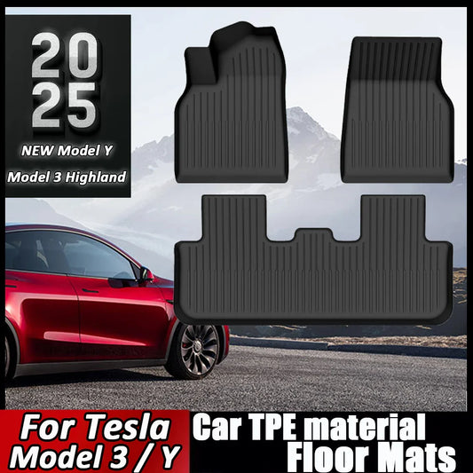 TPE Car Floor Mats for Tesla Model 3 Highland & Model Y (2019–2025) – Full Luggage Mat Set